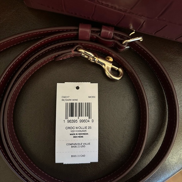 Coach Mollie Tote Bag 25 - Dark Wine - Picture 13 of 13